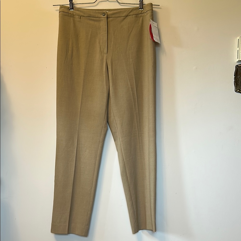 Liz Claiborne Tan Dress Pants Flat Front Straight Leg